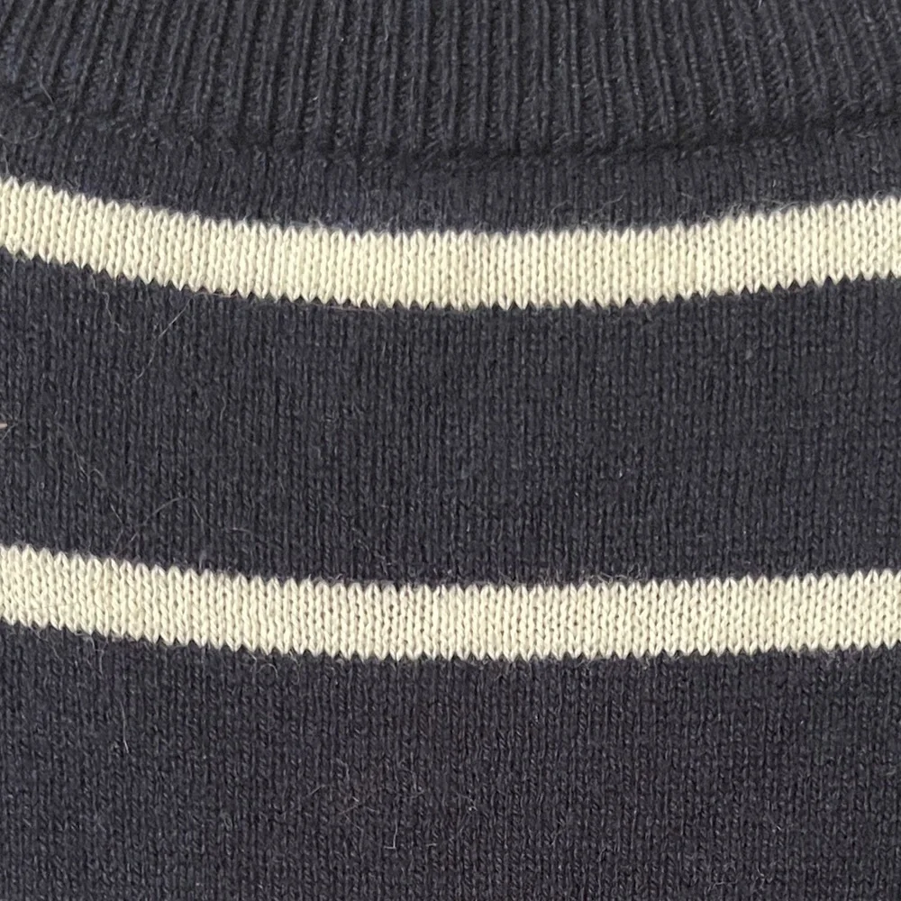J. Crew Mercantile‎ Navy Blue Cotton Crewneck Sweater with White Stripes XXL